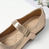 image:imageHee grand Retro Mary Jane Shoes for Women Cute Round Toe Buckle Ballet Flats Leather Dress Flats Soft Work FlatsGold