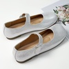 image:imageHee grand Retro Mary Jane Shoes for Women Cute Round Toe Buckle Ballet Flats Leather Dress Flats Soft Work FlatsSilver