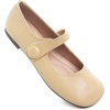 image:imageHee grand Retro Mary Jane Shoes for Women Cute Round Toe Buckle Ballet Flats Leather Dress Flats Soft Work FlatsYellow