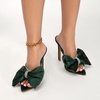 image:imageHee grand Satin Bowknot Rhinestones High Heel Sandals Slides Sexy Open Toe Party Dress Sandals1green