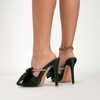 image:imageHee grand Satin Bowknot Rhinestones High Heel Sandals Slides Sexy Open Toe Party Dress Sandals1green