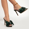image:imageHee grand Satin Bowknot Rhinestones High Heel Sandals Slides Sexy Open Toe Party Dress Sandals1green