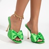 image:imageHee grand Satin Bowknot Rhinestones High Heel Sandals Slides Sexy Open Toe Party Dress Sandals2green
