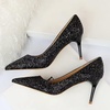 image:imageHee grand Shining Sequins High Heels Sexy Pointed Toe Stilettos Bridal Dress Shoes for Wedding PartyBlack