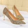image:imageHee grand Shining Sequins High Heels Sexy Pointed Toe Stilettos Bridal Dress Shoes for Wedding PartyGold