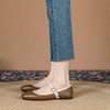 image:imageHee grand Square Toe Mary Jane Flats for Women Comfortable Ankle Buckle Ballet Flats PU Leather Dress Shoes539brown