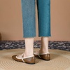 image:imageHee grand Square Toe Mary Jane Flats for Women Comfortable Ankle Buckle Ballet Flats PU Leather Dress Shoes539brown