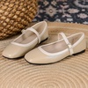 image:imageHee grand Square Toe Mary Jane Flats for Women Comfortable Ankle Buckle Ballet Flats PU Leather Dress Shoes539khaki
