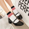 image:imageHee grand Vintage Mary Jane Shoes Chunky Heels for Women Square Toe Adjustable Strap Pump PU Leather Brogue Work Heels Dress Shoes130black