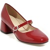image:imageHee grand Vintage Mary Jane Shoes Chunky Heels for Women Square Toe Adjustable Strap Pump PU Leather Brogue Work Heels Dress Shoes130red