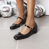 image:imageHee grand Vintage Mary Jane Shoes Chunky Heels for Women Square Toe Adjustable Strap Pump PU Leather Brogue Work Heels Dress Shoes139black