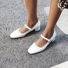 image:imageHee grand Vintage Mary Jane Shoes Chunky Heels for Women Square Toe Adjustable Strap Pump PU Leather Brogue Work Heels Dress Shoes139white