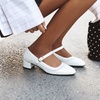 image:imageHee grand Vintage Mary Jane Shoes Chunky Heels for Women Square Toe Adjustable Strap Pump PU Leather Brogue Work Heels Dress Shoes139white