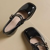 image:imageHee grand Vintage Mary Jane Shoes Chunky Heels for Women Square Toe Adjustable Strap Pump PU Leather Brogue Work Heels Dress Shoes517black
