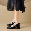 image:imageHee grand Vintage Mary Jane Shoes Chunky Heels for Women Square Toe Adjustable Strap Pump PU Leather Brogue Work Heels Dress Shoes517black