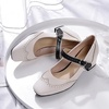 image:imageHee grand Vintage Mary Jane Shoes Chunky Heels for Women Square Toe Adjustable Strap Pump PU Leather Brogue Work Heels Dress ShoesBeige