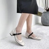 image:imageHee grand Vintage Mary Jane Shoes Chunky Heels for Women Square Toe Adjustable Strap Pump PU Leather Brogue Work Heels Dress ShoesBeige