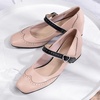 image:imageHee grand Vintage Mary Jane Shoes Chunky Heels for Women Square Toe Adjustable Strap Pump PU Leather Brogue Work Heels Dress ShoesPink