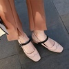 image:imageHee grand Vintage Mary Jane Shoes Chunky Heels for Women Square Toe Adjustable Strap Pump PU Leather Brogue Work Heels Dress ShoesPink