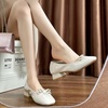 image:imageHee grand Women Closed Square Toe Chunky Block Heels Cute Bowknot Dress Shoes Pumps Comfortable Low Heel Slip Ons for Office192beige