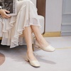 image:imageHee grand Women Closed Square Toe Chunky Block Heels Cute Bowknot Dress Shoes Pumps Comfortable Low Heel Slip Ons for Office513apricot