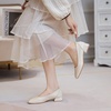 image:imageHee grand Women Closed Square Toe Chunky Block Heels Cute Bowknot Dress Shoes Pumps Comfortable Low Heel Slip Ons for Office513apricot