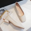 image:imageHee grand Women Closed Square Toe Chunky Block Heels Cute Bowknot Dress Shoes Pumps Comfortable Low Heel Slip Ons for Office513apricot