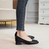 image:imageHee grand Women Closed Square Toe Chunky Block Heels Cute Bowknot Dress Shoes Pumps Comfortable Low Heel Slip Ons for Office513black