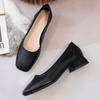 image:imageHee grand Women Closed Square Toe Chunky Block Heels Cute Bowknot Dress Shoes Pumps Comfortable Low Heel Slip Ons for Office513black