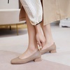 image:imageHee grand Women Closed Square Toe Chunky Block Heels Cute Bowknot Dress Shoes Pumps Comfortable Low Heel Slip Ons for Office513khaki