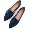 image:imageHee grand Women Fashion Bowknot Flats Comfort Pointed Toe Dress Shoes Slip On Ballet Shoes Driving Flats162bluesuede
