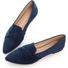 image:imageHee grand Women Fashion Bowknot Flats Comfort Pointed Toe Dress Shoes Slip On Ballet Shoes Driving Flats162bluesuede