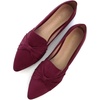 image:imageHee grand Women Fashion Bowknot Flats Comfort Pointed Toe Dress Shoes Slip On Ballet Shoes Driving Flats162burgundysuede