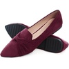 image:imageHee grand Women Fashion Bowknot Flats Comfort Pointed Toe Dress Shoes Slip On Ballet Shoes Driving Flats162burgundysuede