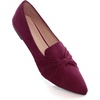 image:imageHee grand Women Fashion Bowknot Flats Comfort Pointed Toe Dress Shoes Slip On Ballet Shoes Driving Flats162burgundysuede
