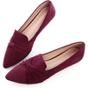 image:imageHee grand Women Fashion Bowknot Flats Comfort Pointed Toe Dress Shoes Slip On Ballet Shoes Driving Flats162burgundysuede