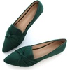 image:imageHee grand Women Fashion Bowknot Flats Comfort Pointed Toe Dress Shoes Slip On Ballet Shoes Driving Flats162greensuede