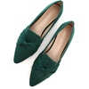 image:imageHee grand Women Fashion Bowknot Flats Comfort Pointed Toe Dress Shoes Slip On Ballet Shoes Driving Flats162greensuede