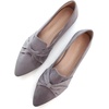 image:imageHee grand Women Fashion Bowknot Flats Comfort Pointed Toe Dress Shoes Slip On Ballet Shoes Driving Flats162greysuede