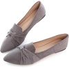 image:imageHee grand Women Fashion Bowknot Flats Comfort Pointed Toe Dress Shoes Slip On Ballet Shoes Driving Flats162greysuede