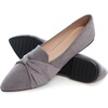 image:imageHee grand Women Fashion Bowknot Flats Comfort Pointed Toe Dress Shoes Slip On Ballet Shoes Driving Flats162greysuede