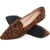 image:imageHee grand Women Fashion Bowknot Flats Comfort Pointed Toe Dress Shoes Slip On Ballet Shoes Driving Flats162leopard Brownsuede