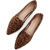 image:imageHee grand Women Fashion Bowknot Flats Comfort Pointed Toe Dress Shoes Slip On Ballet Shoes Driving Flats162leopard Brownsuede
