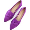 image:imageHee grand Women Fashion Bowknot Flats Comfort Pointed Toe Dress Shoes Slip On Ballet Shoes Driving Flats162purplesuede