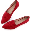 image:imageHee grand Women Fashion Bowknot Flats Comfort Pointed Toe Dress Shoes Slip On Ballet Shoes Driving Flats162redsuede