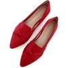 image:imageHee grand Women Fashion Bowknot Flats Comfort Pointed Toe Dress Shoes Slip On Ballet Shoes Driving Flats162redsuede