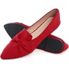 image:imageHee grand Women Fashion Bowknot Flats Comfort Pointed Toe Dress Shoes Slip On Ballet Shoes Driving Flats162redsuede