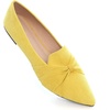 image:imageHee grand Women Fashion Bowknot Flats Comfort Pointed Toe Dress Shoes Slip On Ballet Shoes Driving Flats162yellowsuede