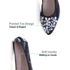 image:imageHee grand Women Foldable Ballet Flats Bling Rhinestones Soft Leather Pointy Toe Flats Sparkle Wedding Dress Shoes Comfort Slip on Loafers Big SizeAblack
