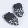 image:imageHee grand Women Foldable Ballet Flats Bling Rhinestones Soft Leather Pointy Toe Flats Sparkle Wedding Dress Shoes Comfort Slip on Loafers Big SizeAblue